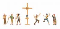15874 Noch Mountain Hikers (6) and Cross Figure Set
